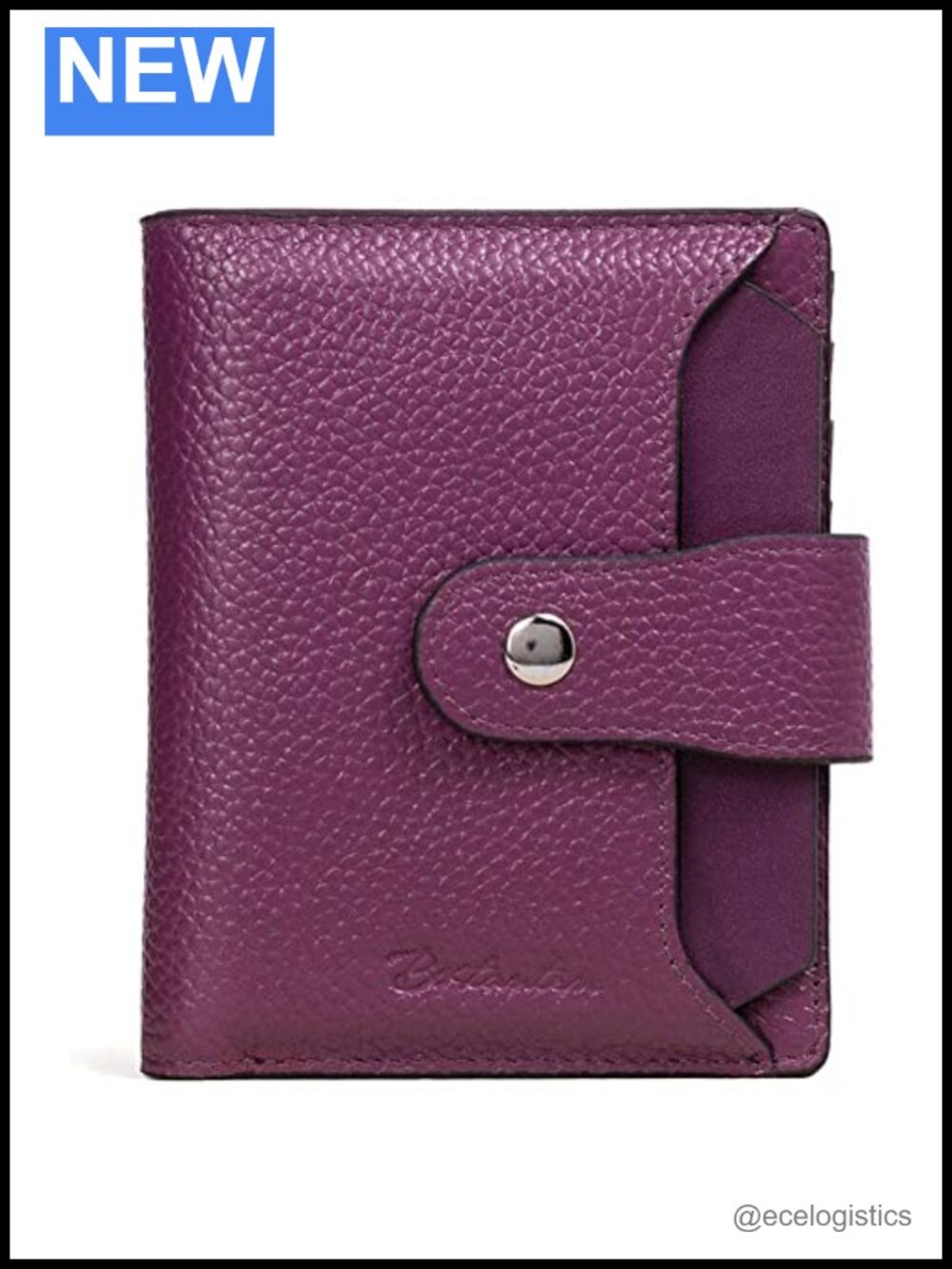 Genuine Leather Bucket Shoulder Bag with RFID Blocking Bifold Wallet